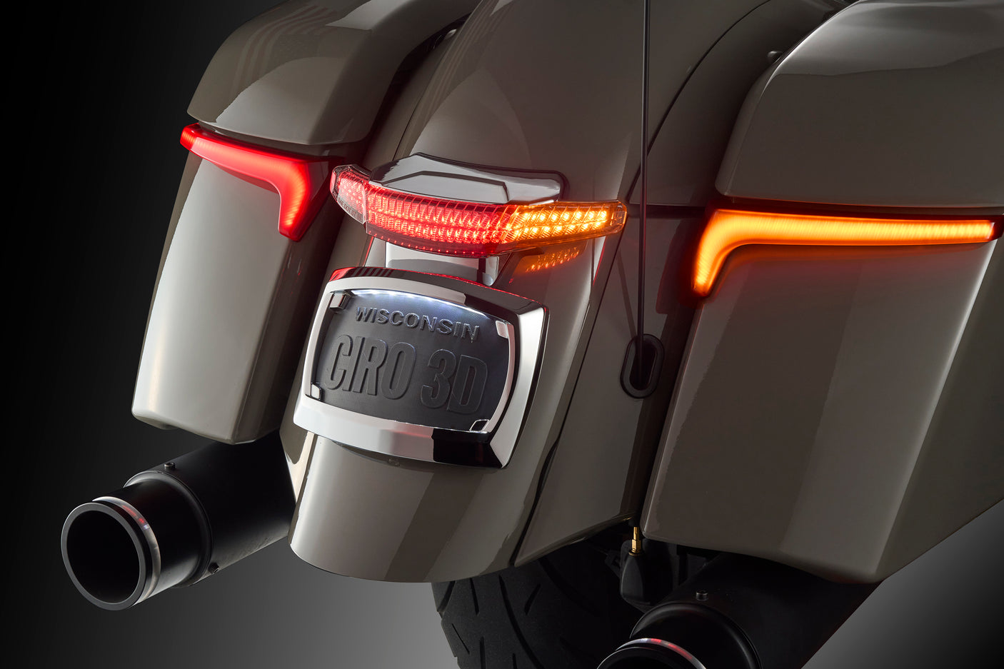 Latitude Tail Light & Plate Mount + Lightstrike® for Indian - COMING SOON