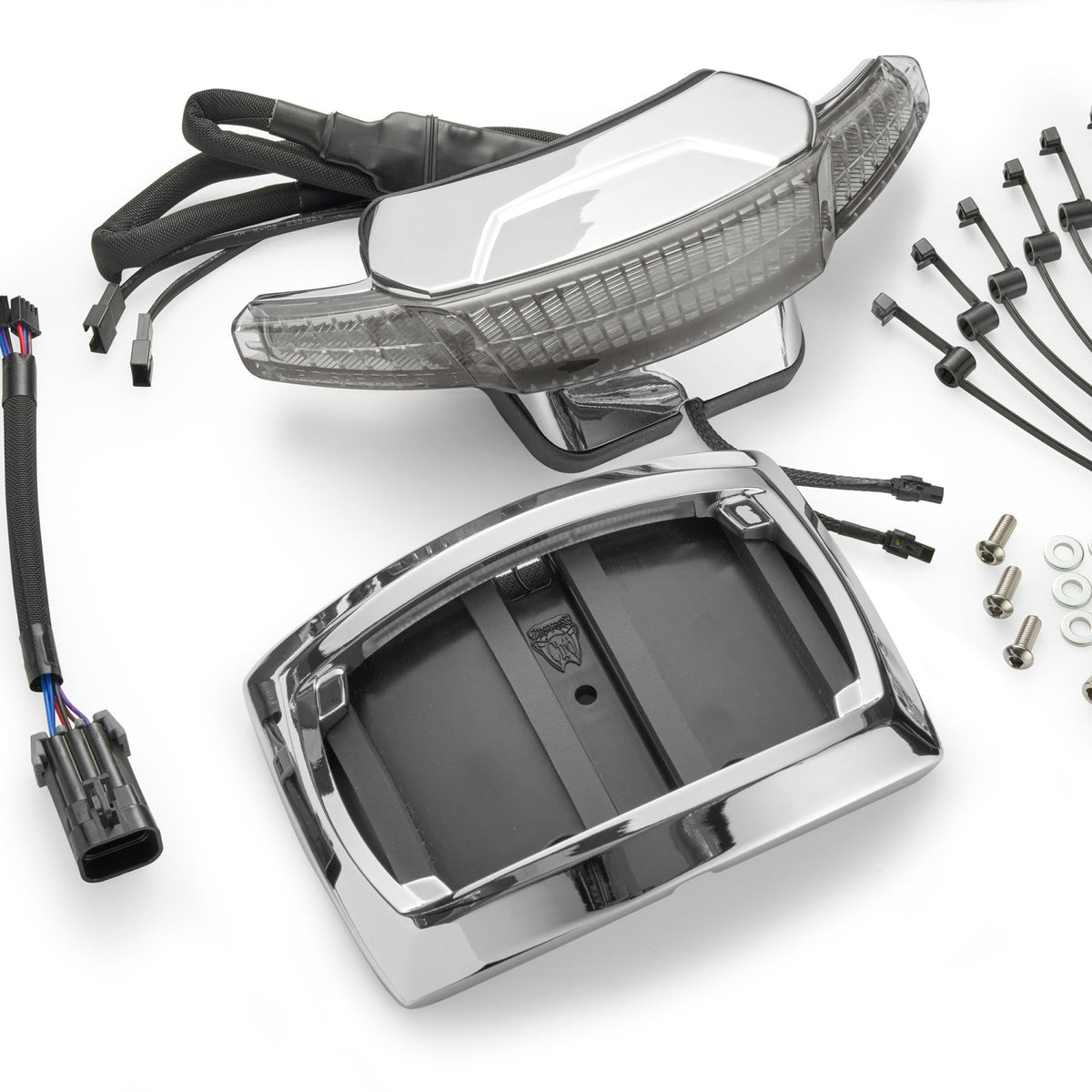 Latitude Tail Light & Plate Mount + Lightstrike® for Indian - COMING SOON Light Smoke / Chrome Accessory