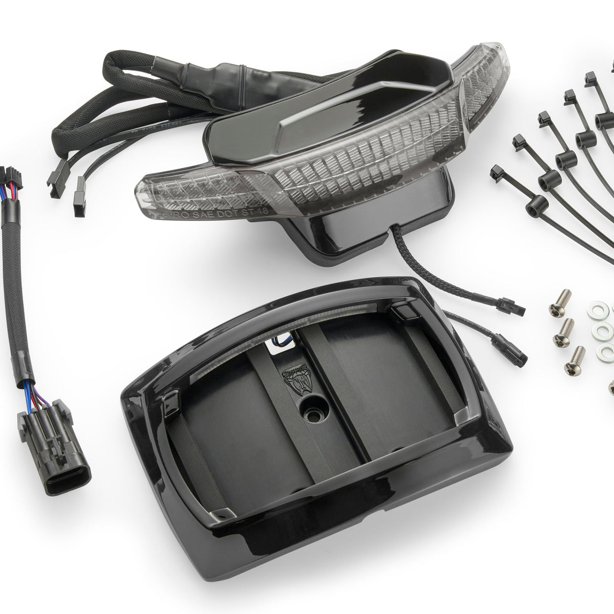 Latitude Tail Light & Plate Mount + Lightstrike® for Indian - COMING SOON Light Smoke / Black Accessory