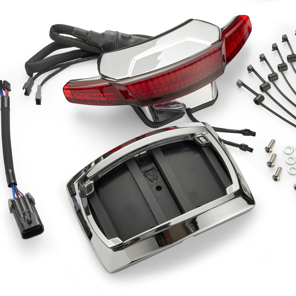 Latitude Tail Light & Plate Mount + Lightstrike® for Indian - COMING SOON Red Lens / Chrome Accessory