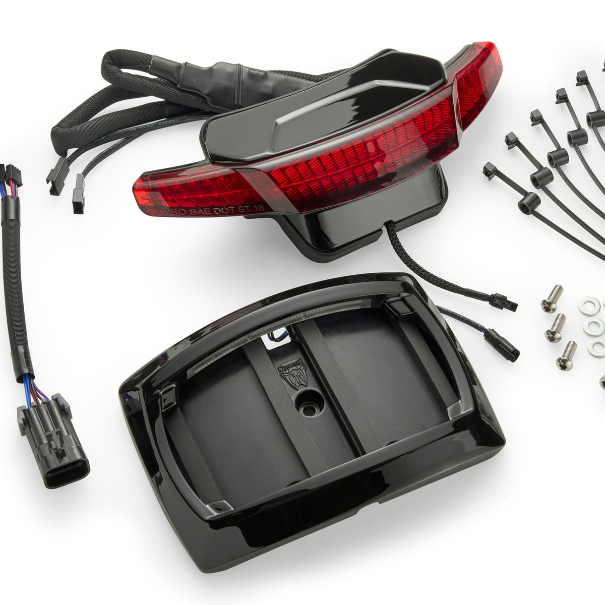 Latitude Tail Light & Plate Mount + Lightstrike® for Indian - COMING SOON Red Lens / Black Accessory