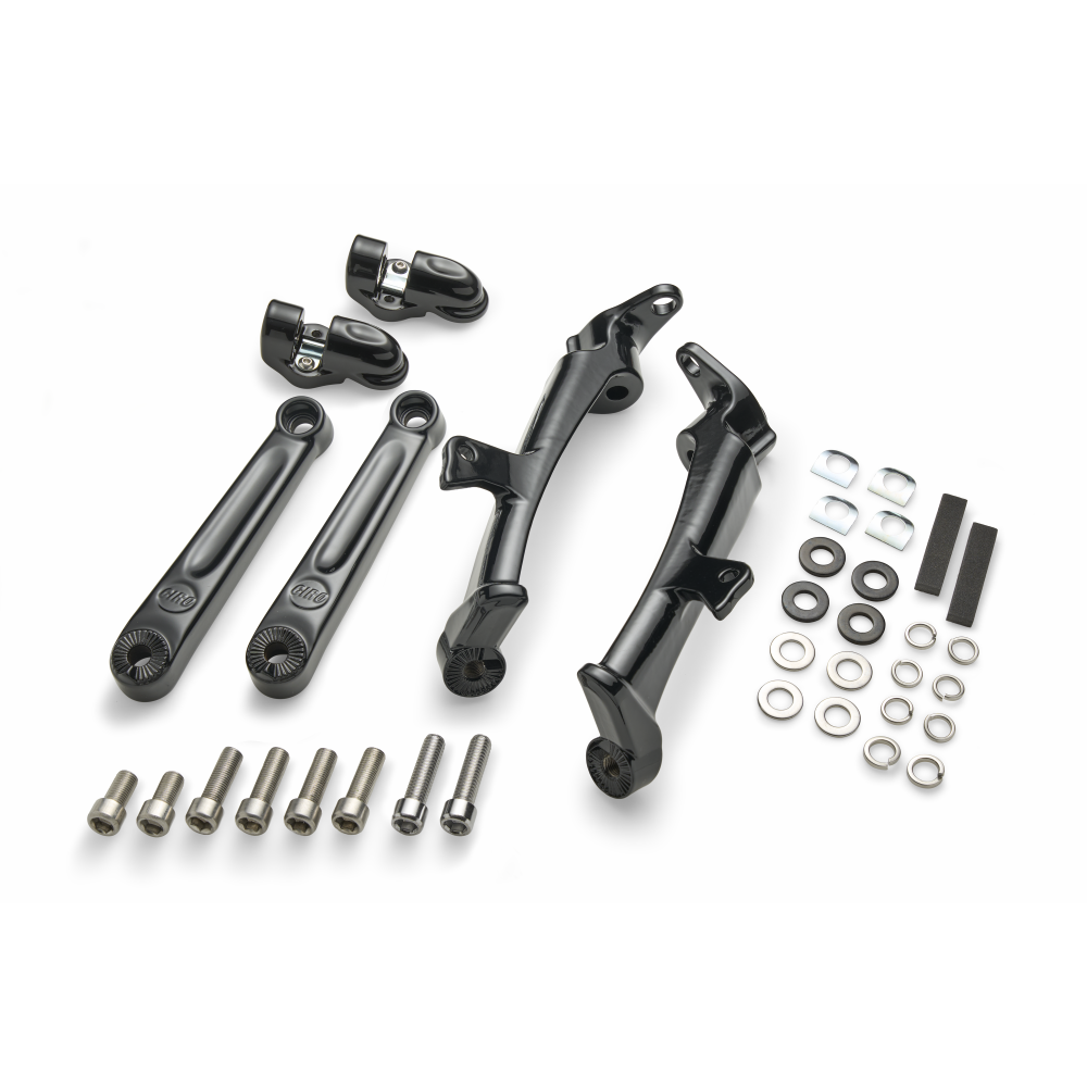 Frame Mounted Adjustable Highway Peg Mount Kit - COMING SOON - Black / Extended - Accessory