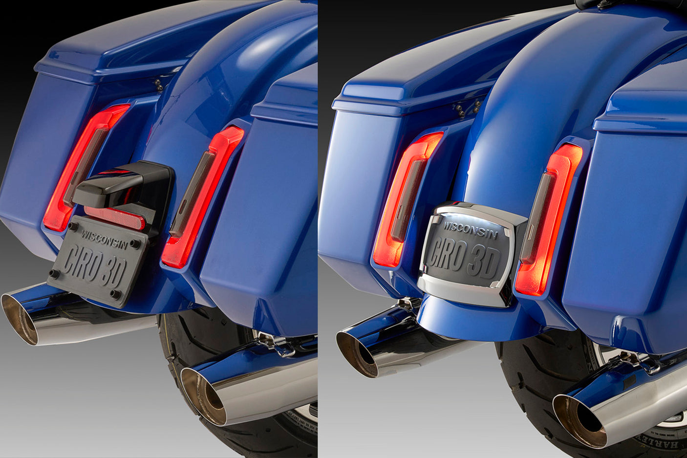 Curved Frame with LED Plate Light / '23.5-up & '09-'22 CVO H-D Touring