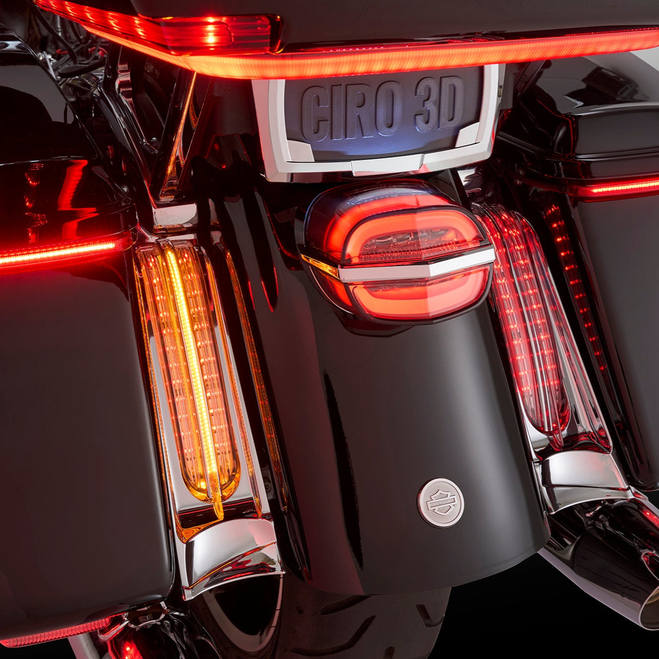 Filler Panel Lights for Ultra and Road King with AMBER Turn Signals