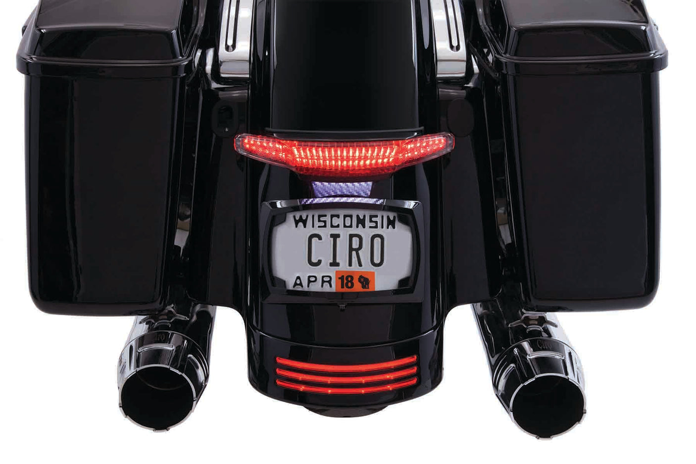 Latitude Tail Light with License Plate Holder | Ciro | For Harley-Davidson Street Glide, Road Glide Custom and Road King Special