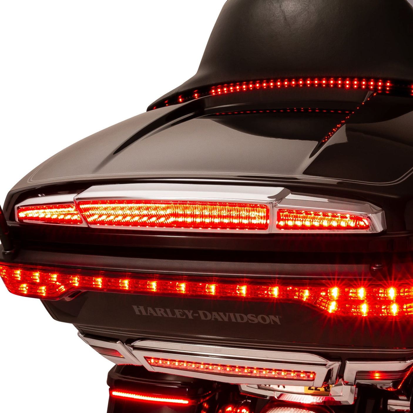 Streak trunk light with Lightstrike | Ciro | For Harley-Davidson |Red lens with chrome body