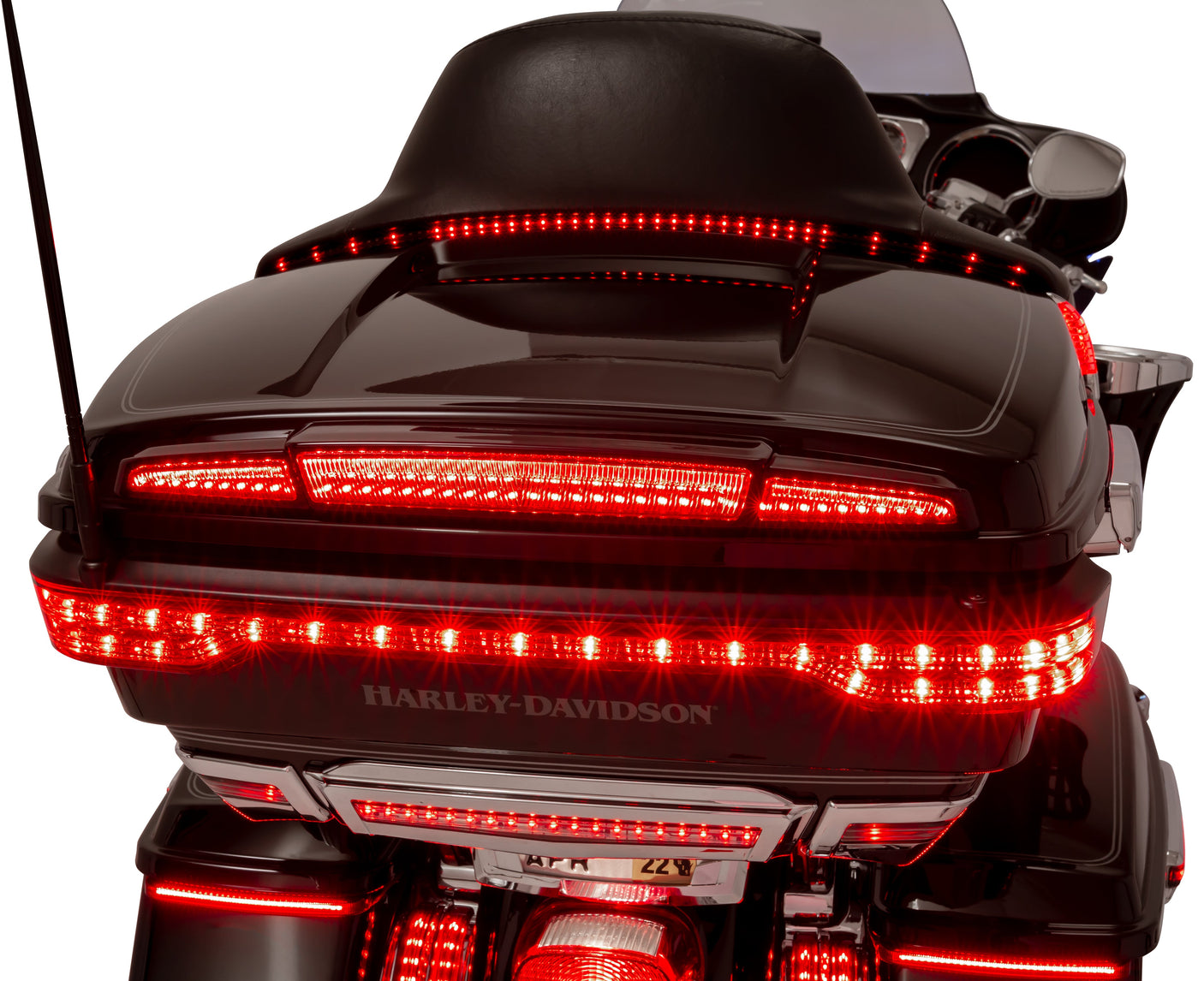 Streak trunk light with Lightstrike | Ciro | For Harley-Davidson |Red lens with black body