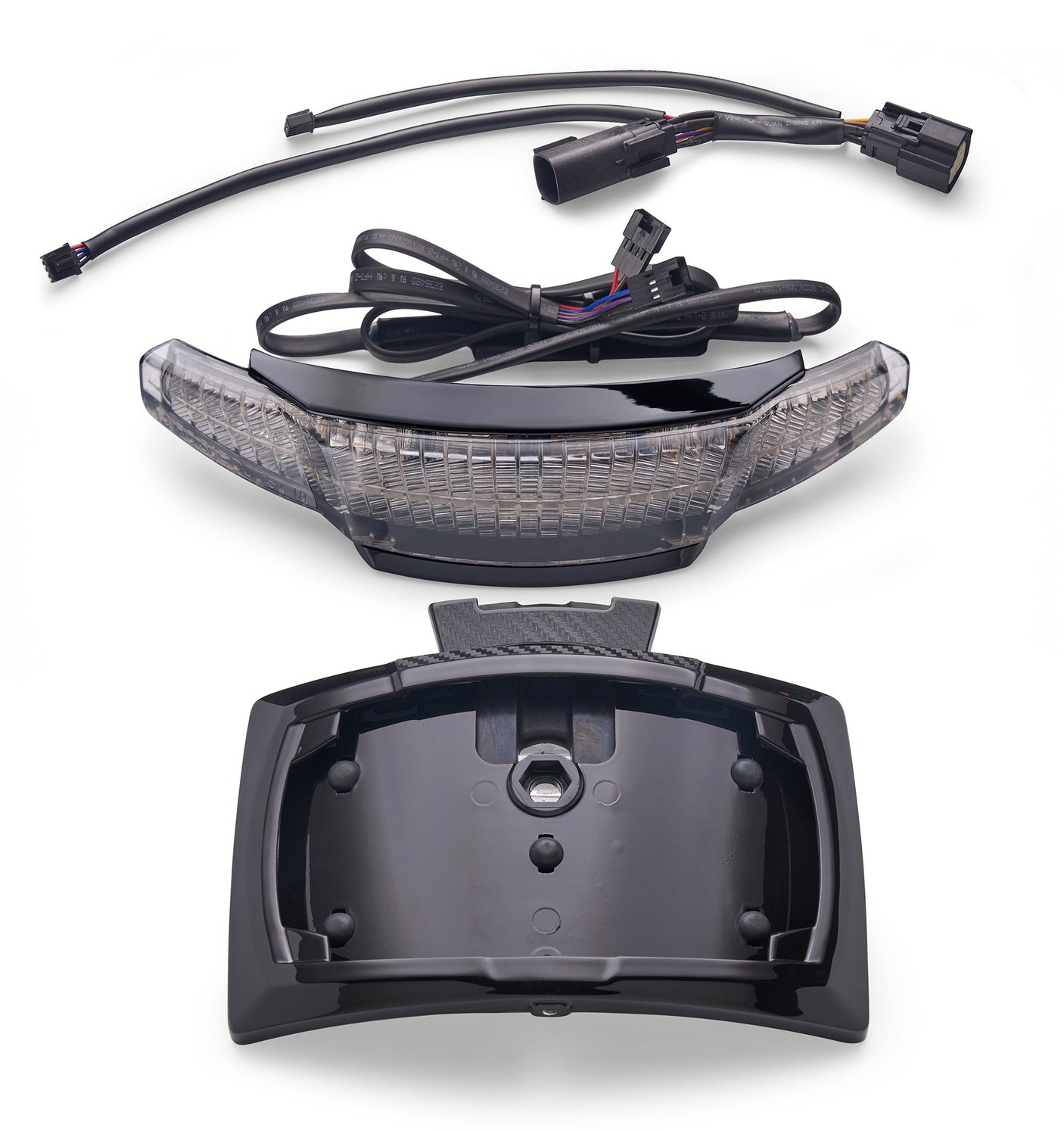 Latitude Tail Light & License Plate Holder with Lightstrike® Light Smoked / Black / Selectable Red or Amber with app