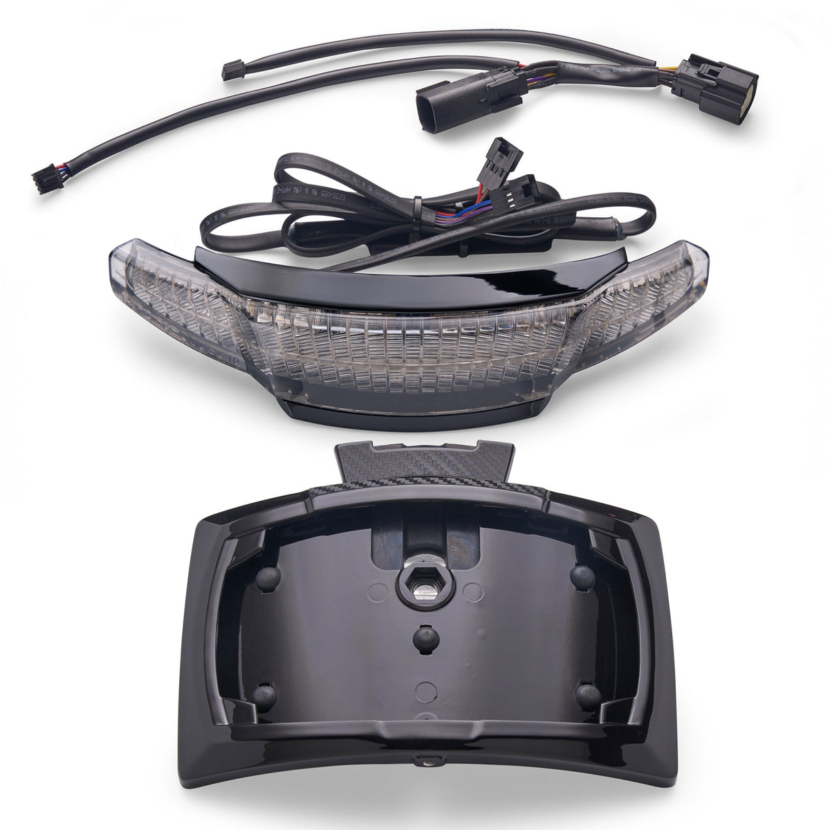 Latitude Tail Light & License Plate Holder with Lightstrike® Light Smoked / Black / Selectable Red or Amber with app