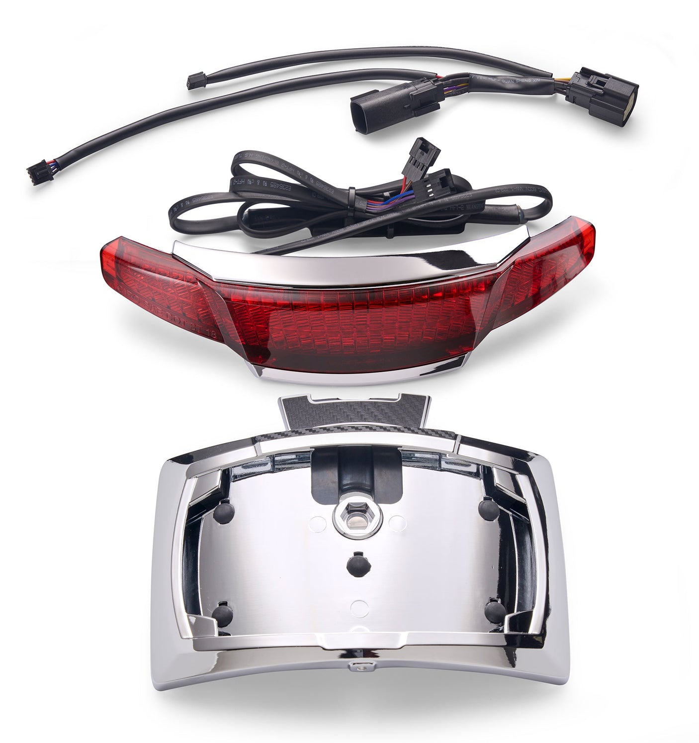 Latitude Tail Light & License Plate Holder with Lightstrike® Red / Chrome / Selectable Red or Amber with app Accessory