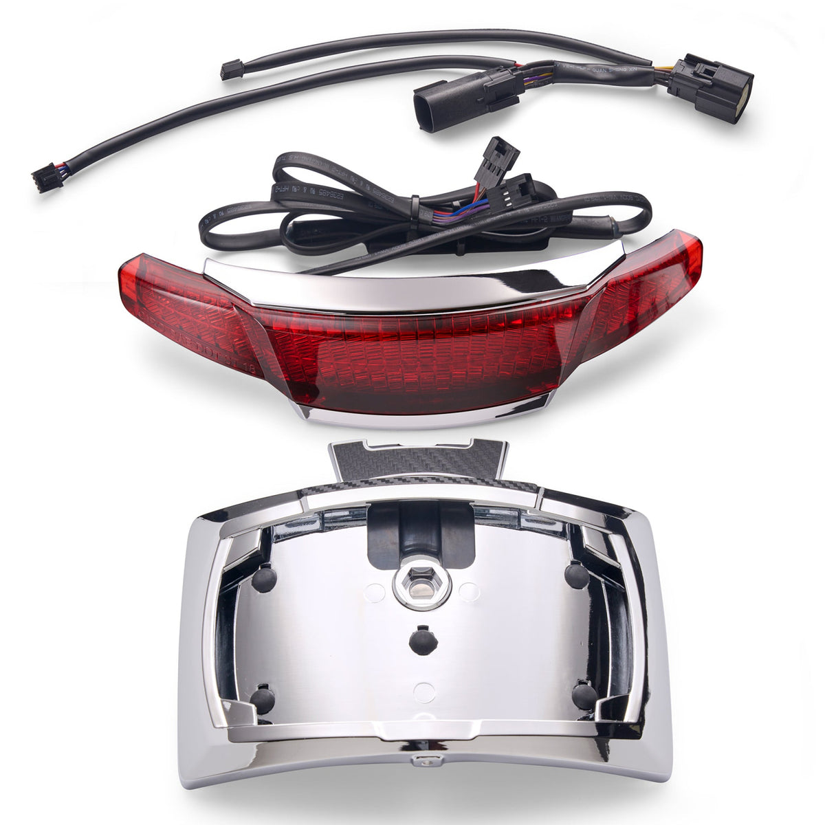Latitude Tail Light & License Plate Holder with Lightstrike® Red / Chrome / Selectable Red or Amber with app Accessory