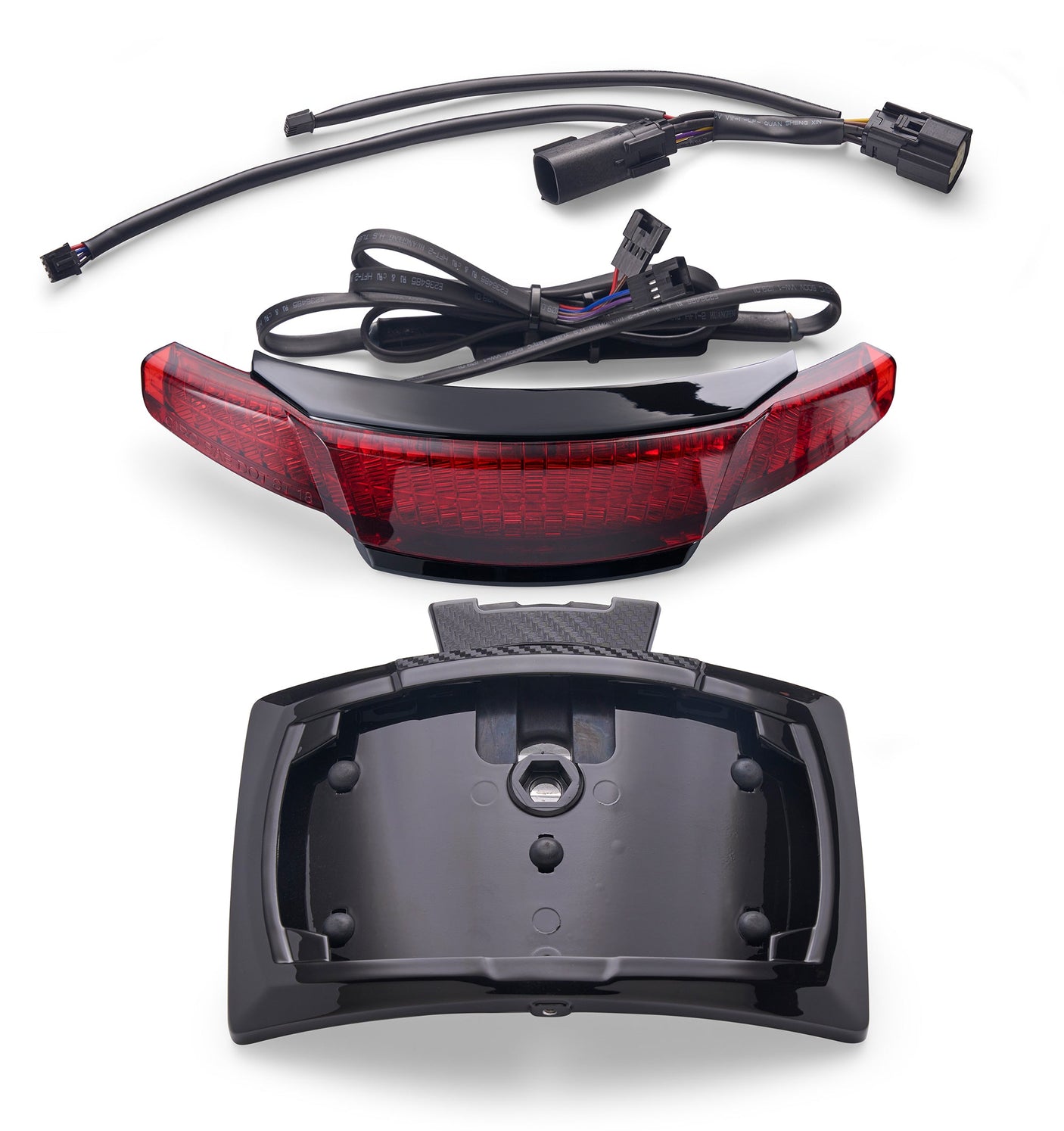 Latitude Tail Light & License Plate Holder with Lightstrike® Red / Black / Selectable Red or Amber with app Accessory