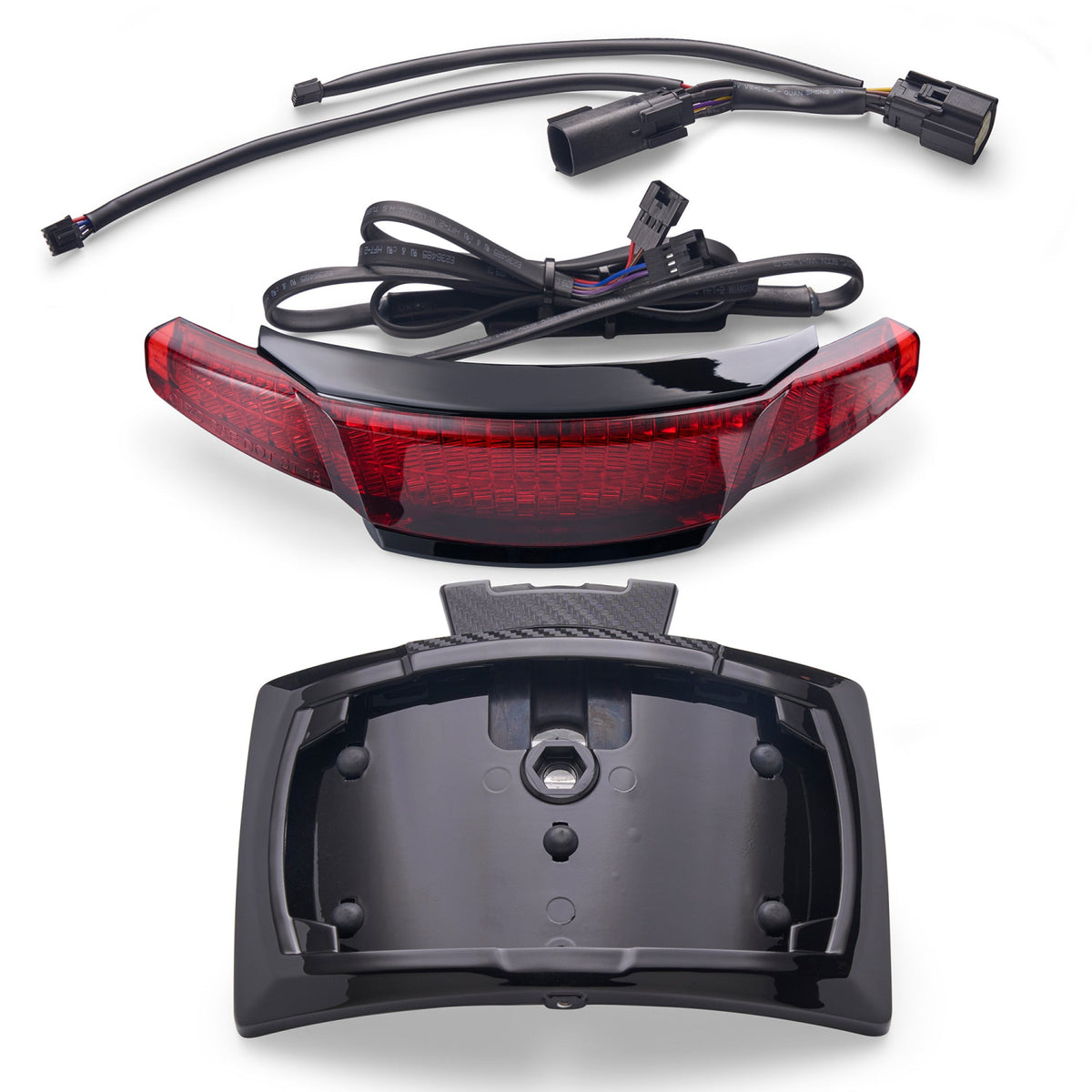 Latitude Tail Light & License Plate Holder with Lightstrike® Red / Black / Selectable Red or Amber with app Accessory