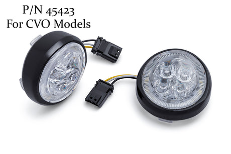 Fang® White Halo Front Signal Light Inserts With Bezel (Dual Circuit)