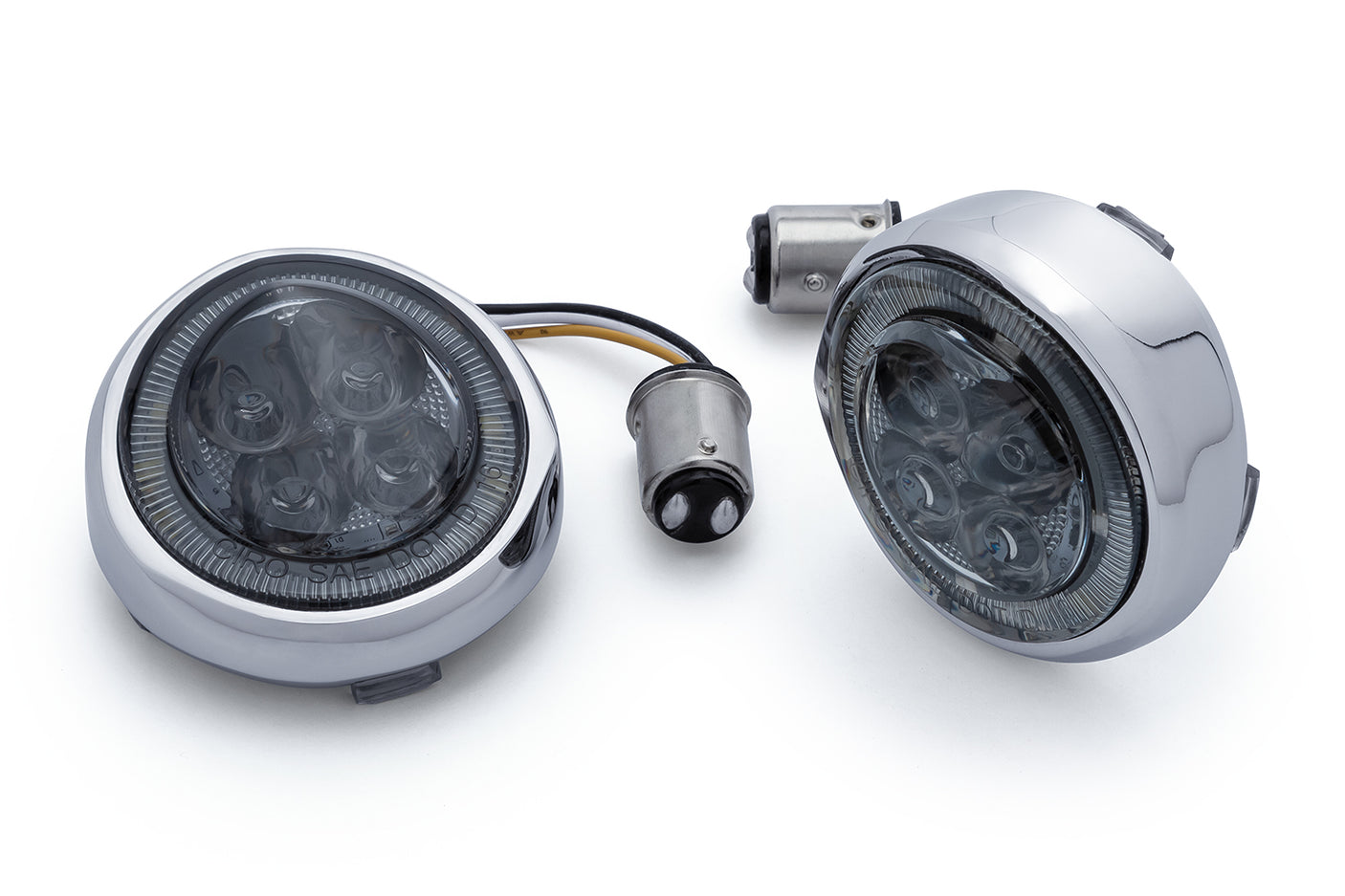 Fang® White Halo Front Signal Light Inserts With Bezel (Dual Circuit)