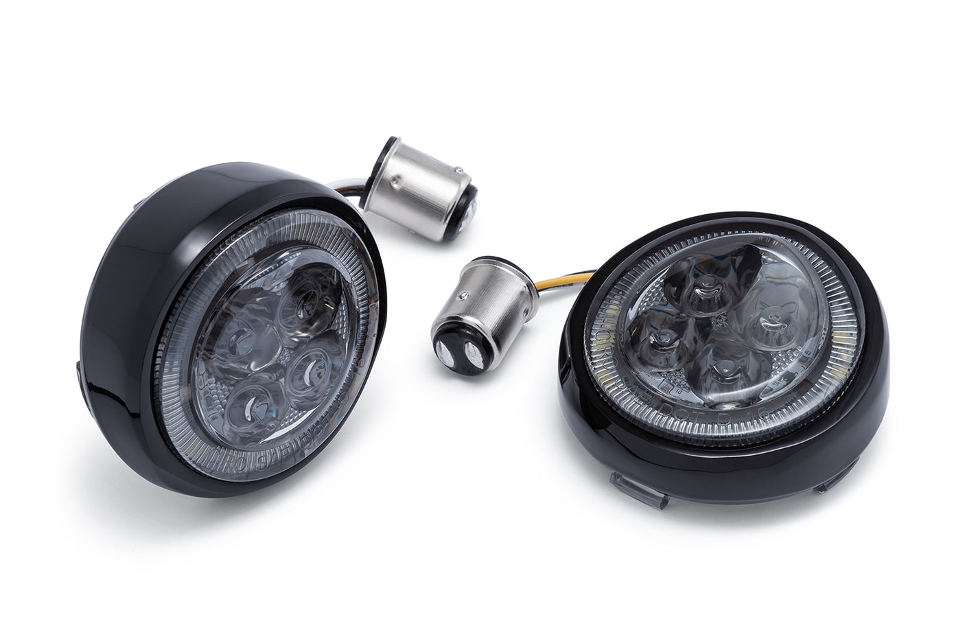 FANG® White Halo Front Signal Light Inserts With Bezel (Dual Circuit)