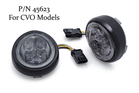 Fang® White Halo Front Signal Light Inserts With Bezel (Dual Circuit)