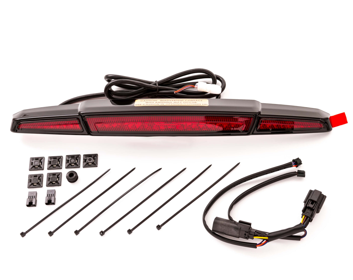 Streak trunk light with Lightstrike | Ciro | For Harley-Davidson | Red lens with black body