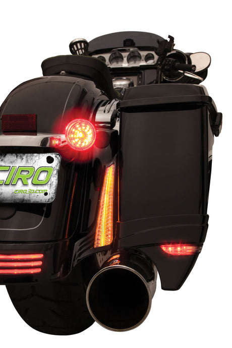 Filler Panel Lights for '14-'23 Street Glide / Special, Road Glide Custom, '17-'23 Road Glide Special, '17-up Road King Special With Clear Lens & Amber Turn