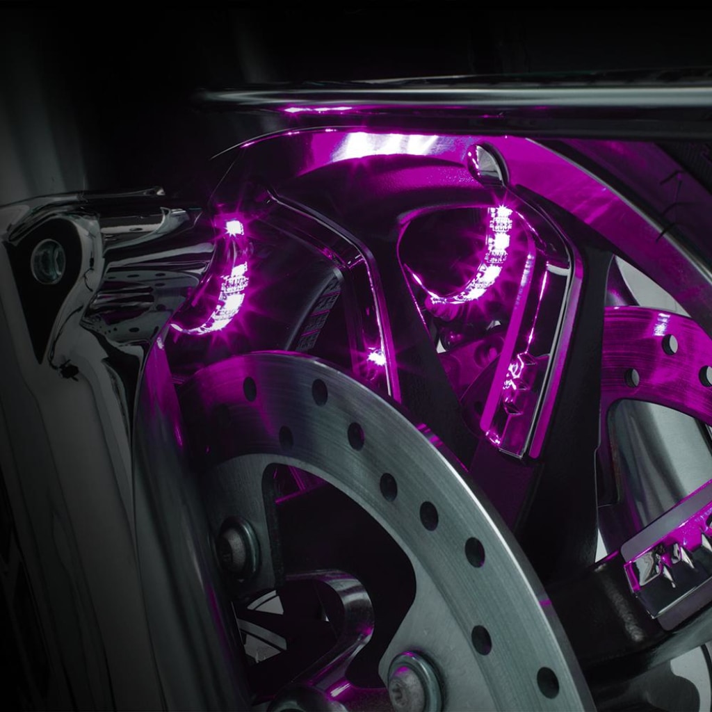 Ciro Fork Mounted Illuminators | Plug-N-Play |  For Harley-Davidson In Violet