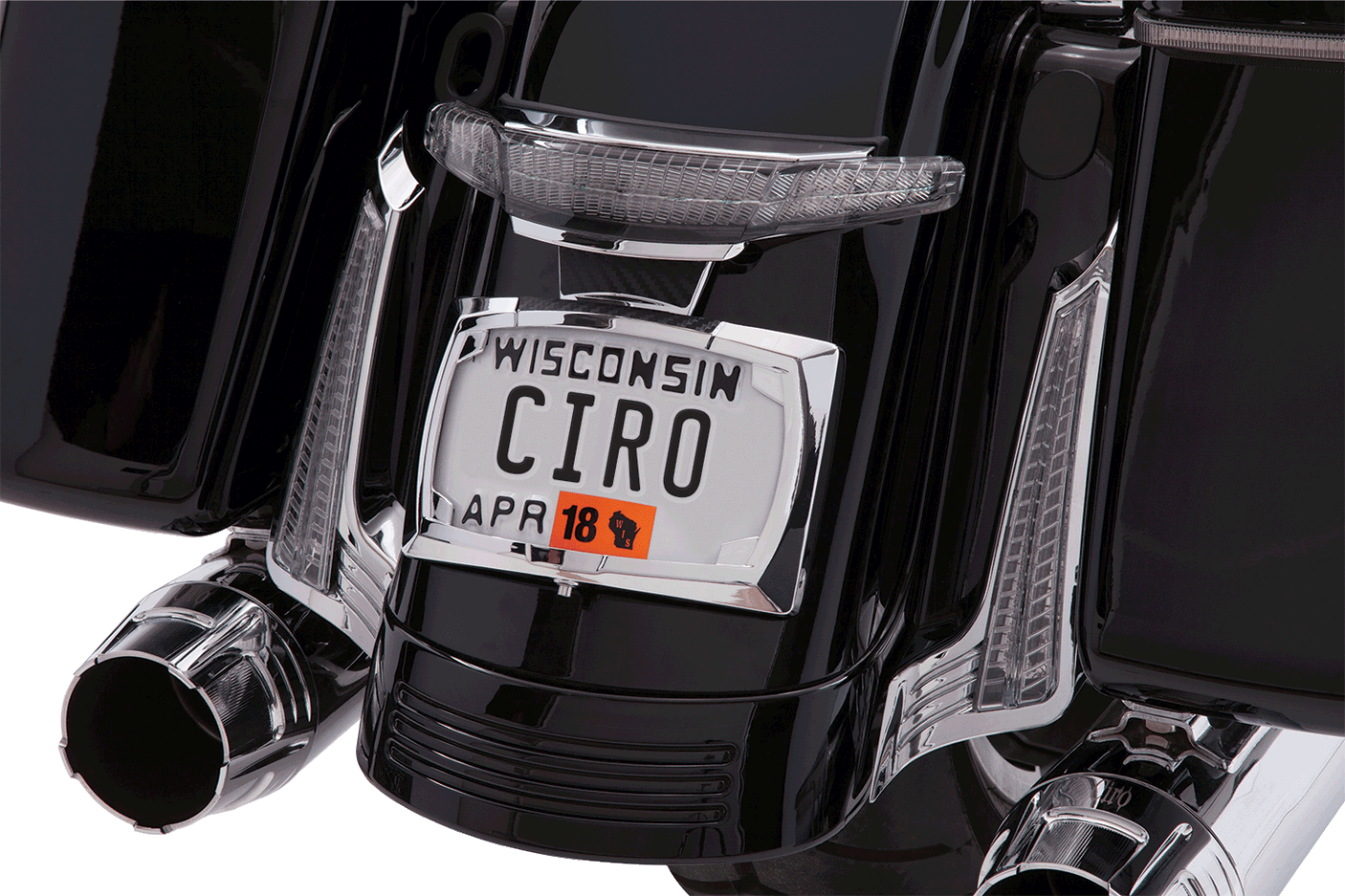 Latitude Tail Light with License Plate Holder | Ciro | For Harley-Davidson Street Glide, Road Glide Custom and Road King Special