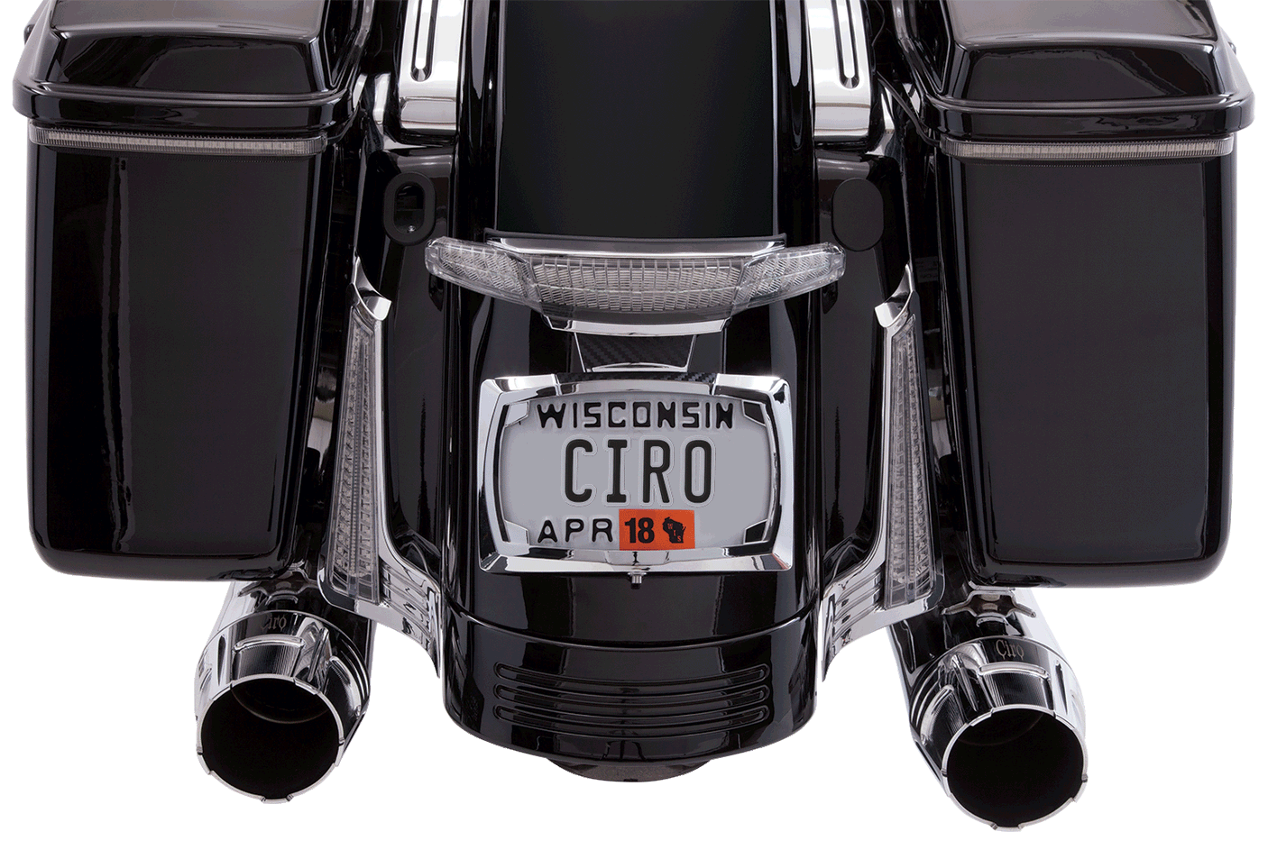Latitude Tail Light with License Plate Holder | Ciro | For Harley-Davidson Street Glide, Road Glide Custom and Road King Special