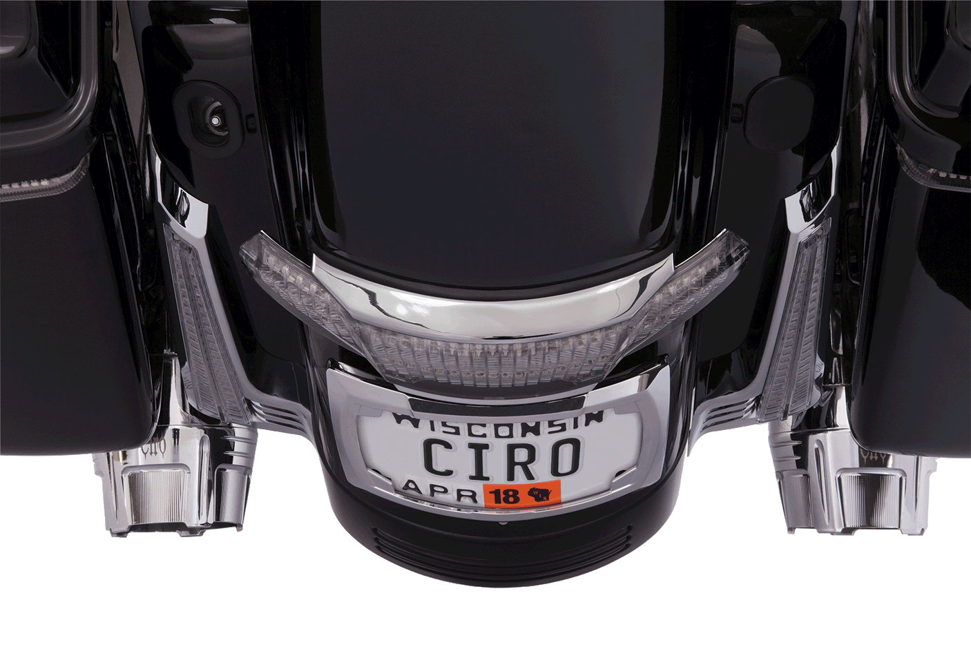 Latitude Tail Light with License Plate Holder | Ciro | For Harley-Davidson Street Glide, Road Glide Custom  and Road King  Special