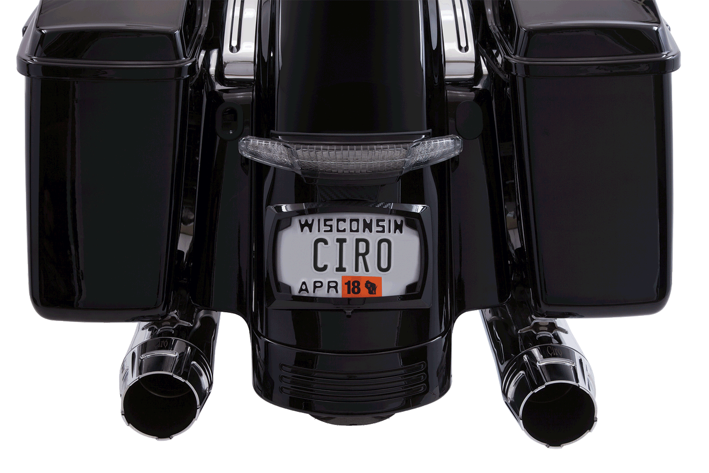 Latitude Tail Light with License Plate Holder | Ciro | For Harley-Davidson Street Glide, Road Glide Custom and Road King Special