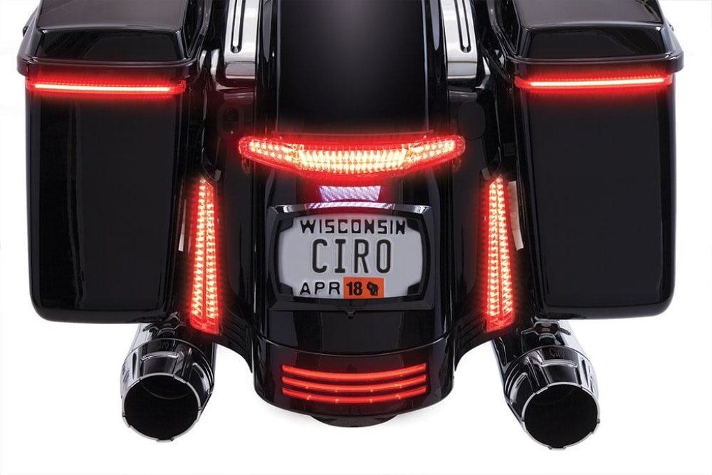 Latitude Tail Light with License Plate Holder | Ciro | For Harley-Davidson Street Glide, Road Glide Custom and Road King Special