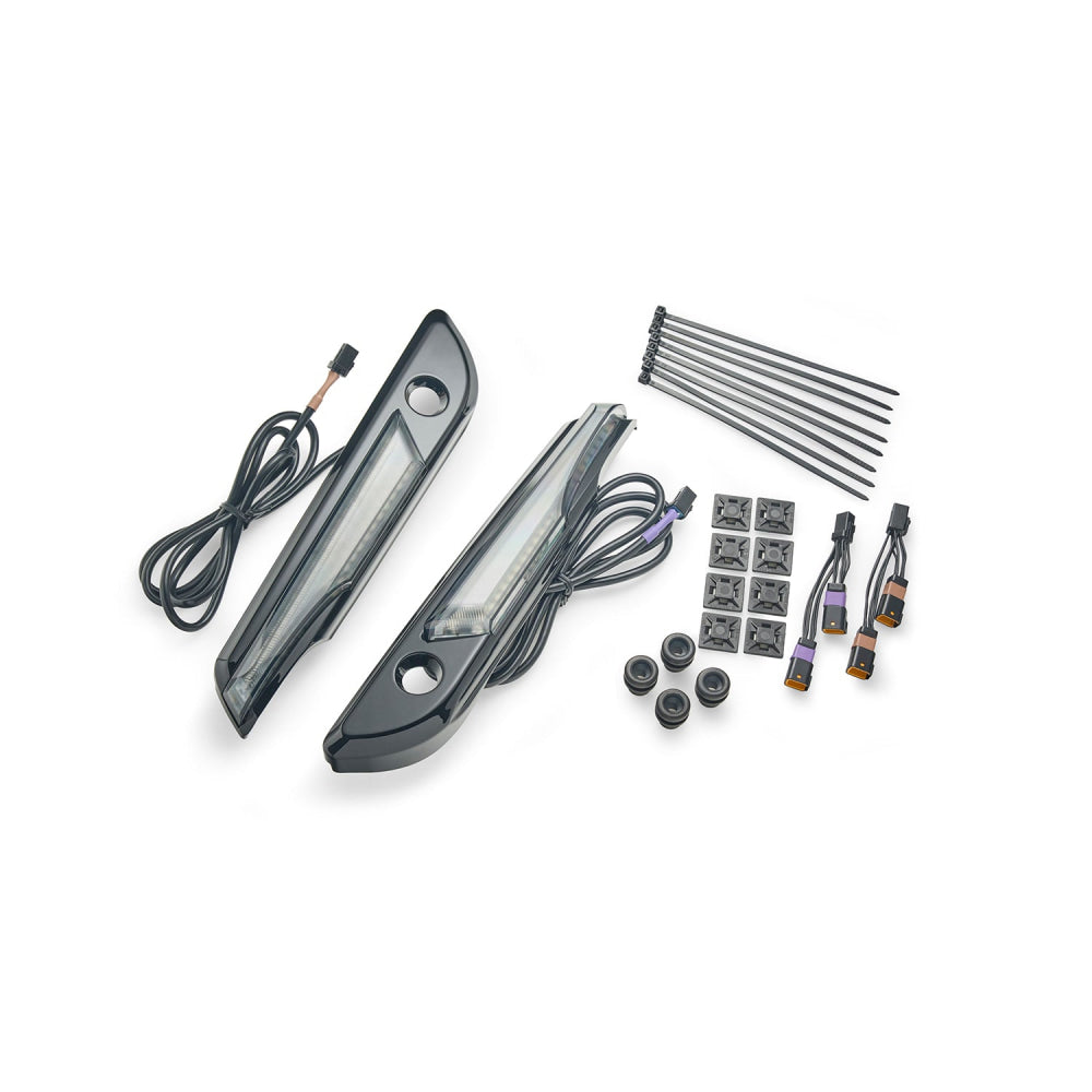 Lighted Saddlebag Hinge Covers / ’23.5-up H-D Touring - COMING SOON Smoke / Black Accessory