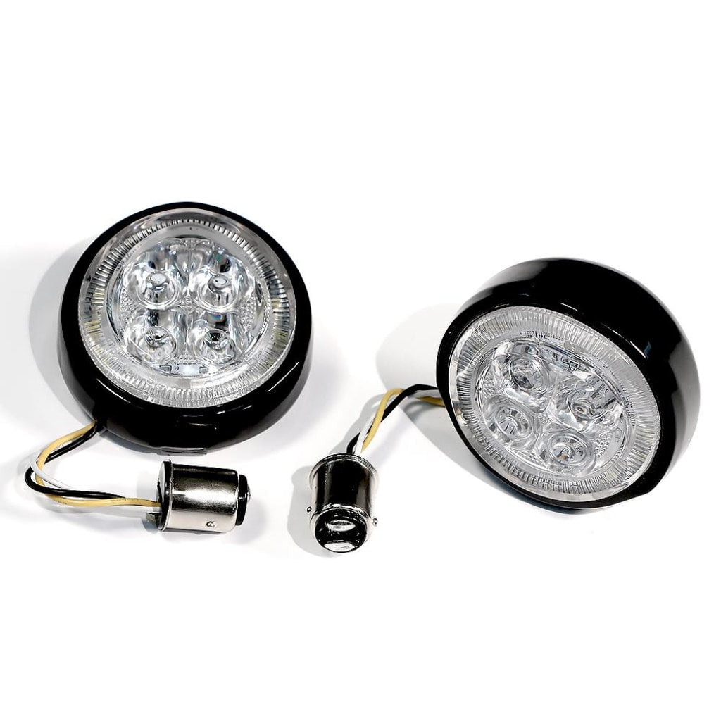 Fang® White Halo Front Signal Light Inserts With Bezel (Dual Circuit)