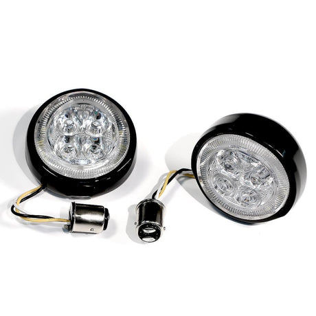 Fang® White Halo Front Signal Light Inserts With Bezel (Dual Circuit)
