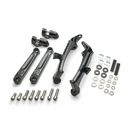 Frame Mounted Adjustable Highway Peg Mount Kit - COMING SOON - Black / Extended - Accessory