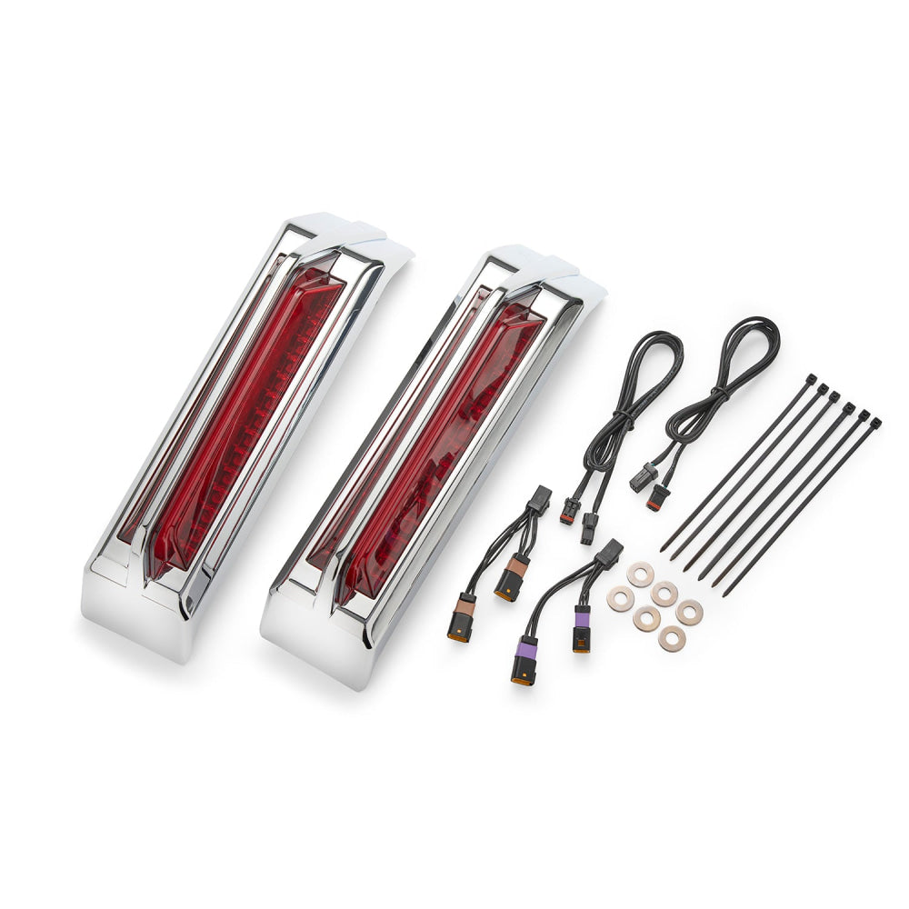 Filler Panel Tail Lights for ’23.5-up Touring Red / Chrome Accessory