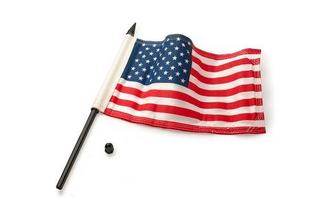 Flag Pole with American Flag black