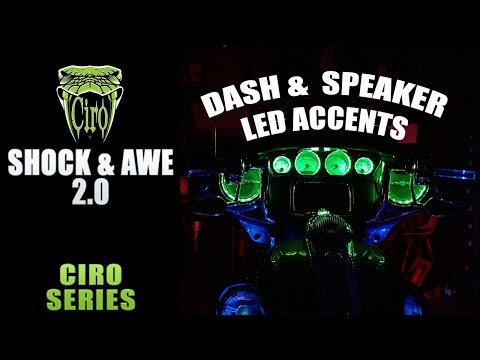 Shock Awe Multi Color LED Speaker Accents Ciro For Harley