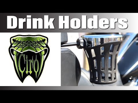 Drink Holders With Aluminum Clamp Mount Ciro For Harley Davidson