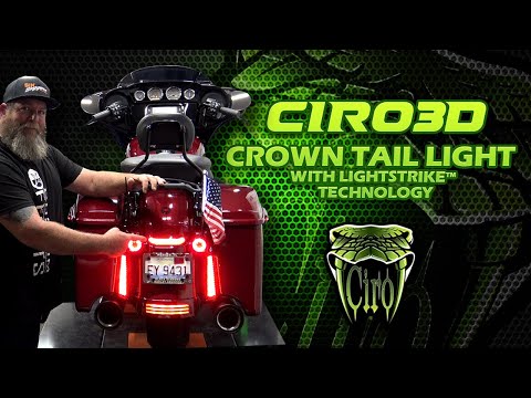 Crown Tail Light with Lightstrike Ciro For Harley Davidson