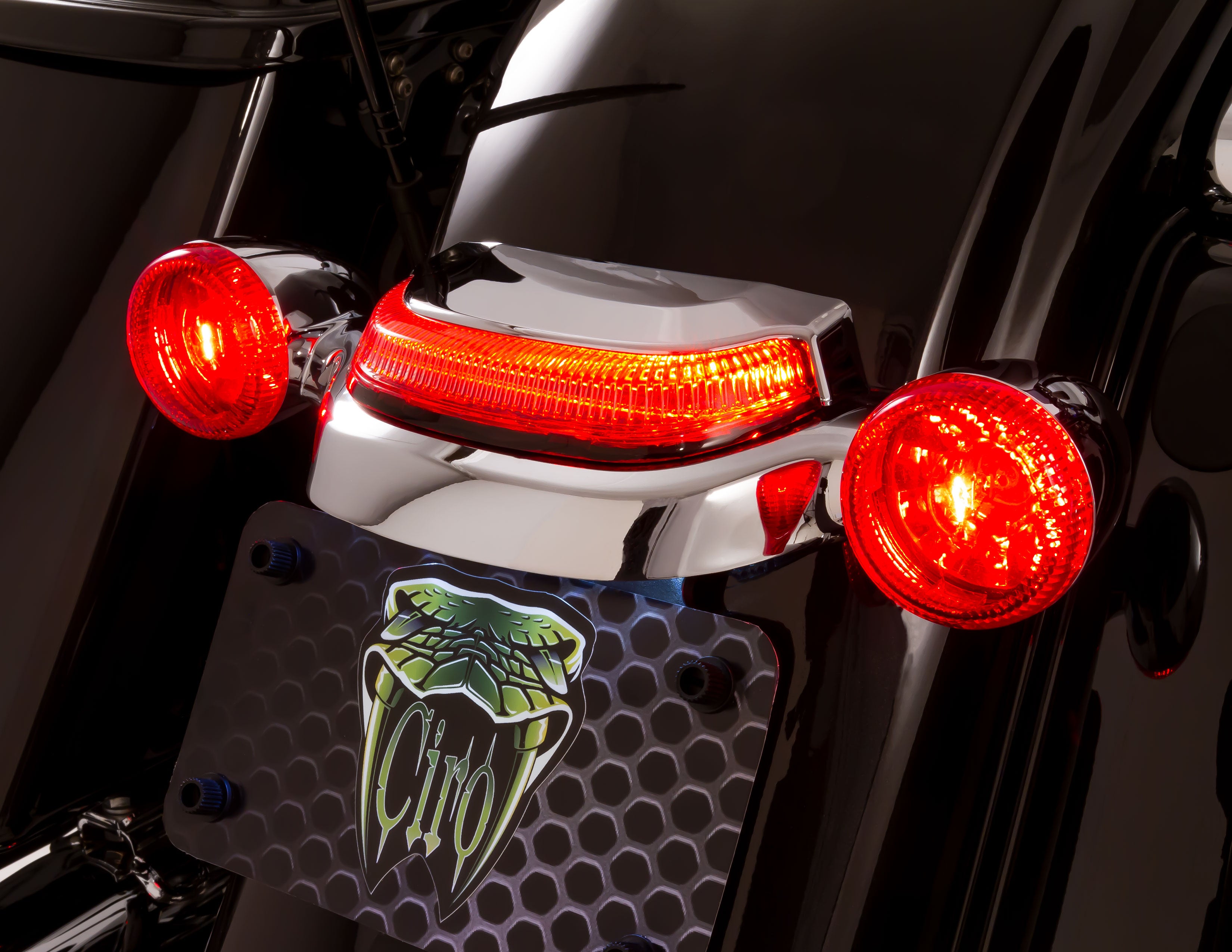 Crown Tail Light with Lightstrike | Ciro | For Harley-Davidson