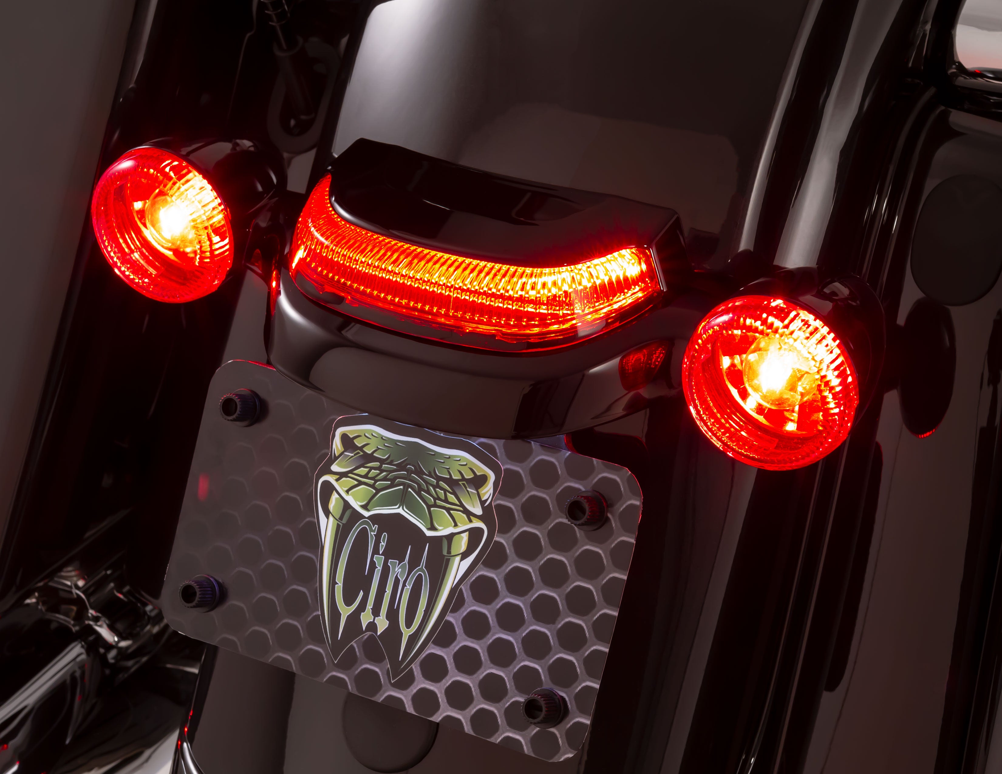 Crown Tail Light with Lightstrike Ciro For Harley Davidson