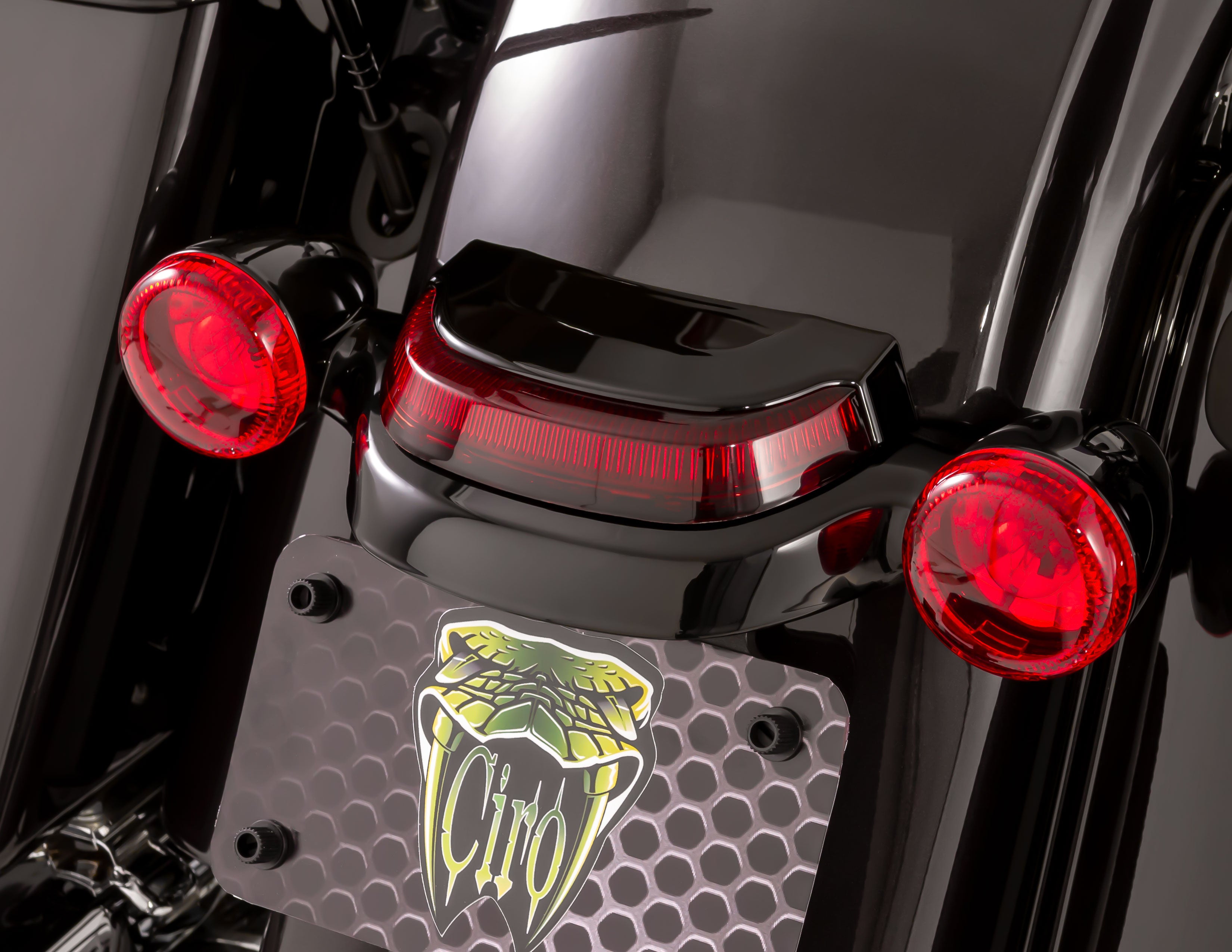 Crown Tail Light with Lightstrike Ciro For Harley Davidson