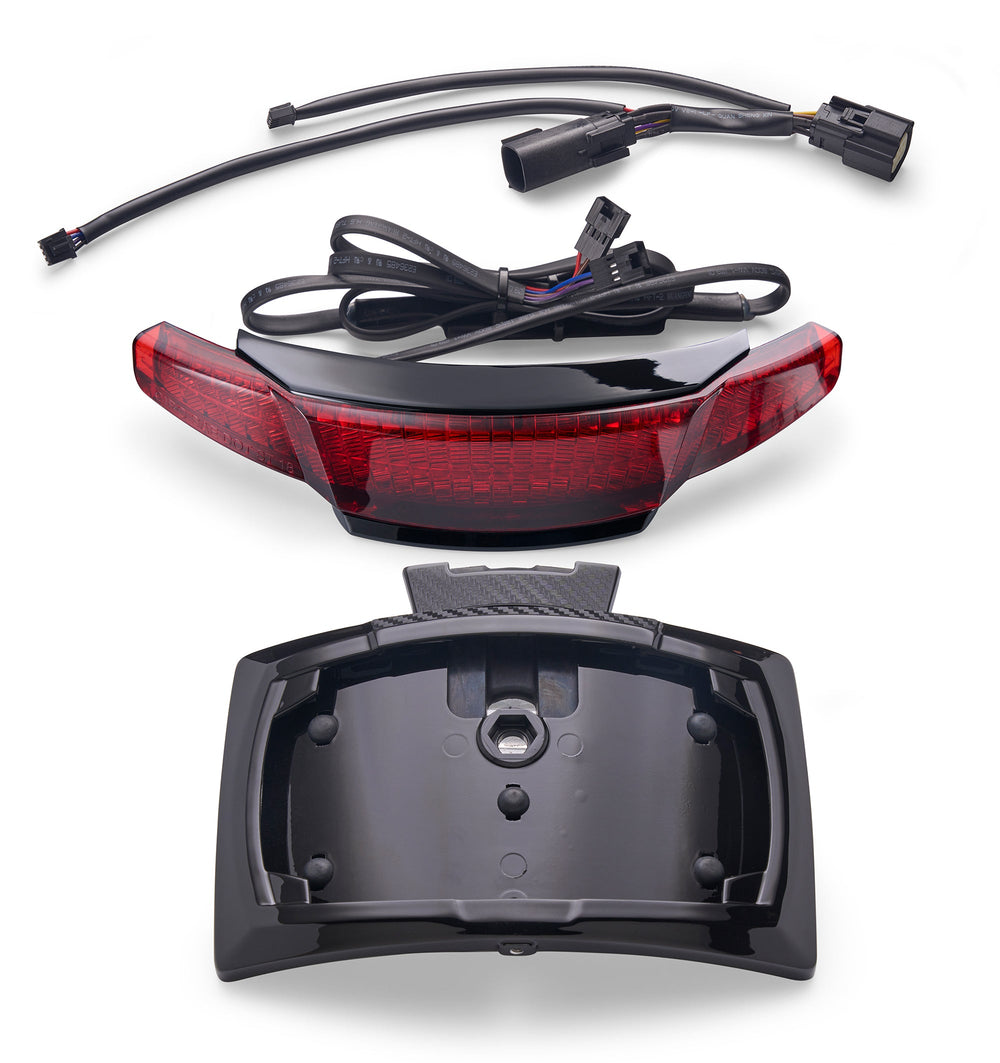 Latitude Tail Light & License Plate Holder with Lightstrike® Red / Black / Selectable Red or Amber with app Accessory