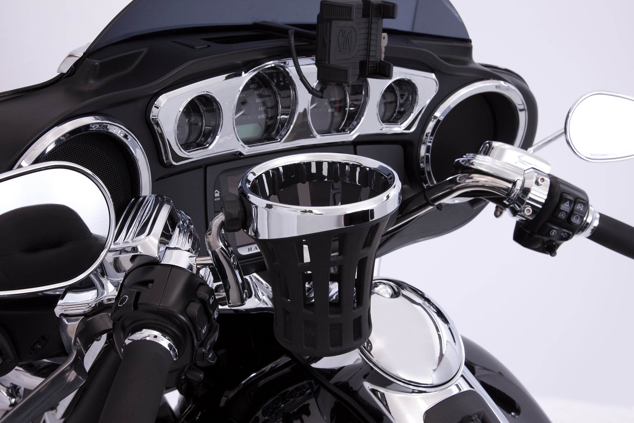 Big Ass Drink Holder with Perch Mount Ciro For Harley Davidson