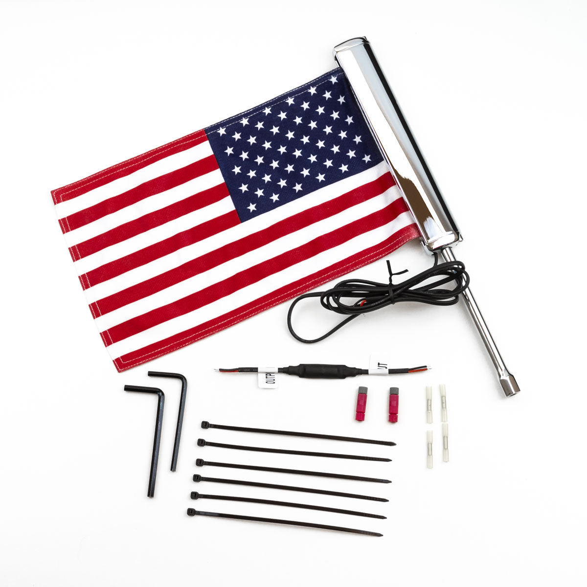 Led Lighted Flag Pole With American