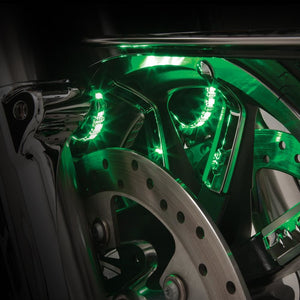 Ciro Fork Mounted Illuminators | Plug-N-Play |  For Harley-Davidson in Green