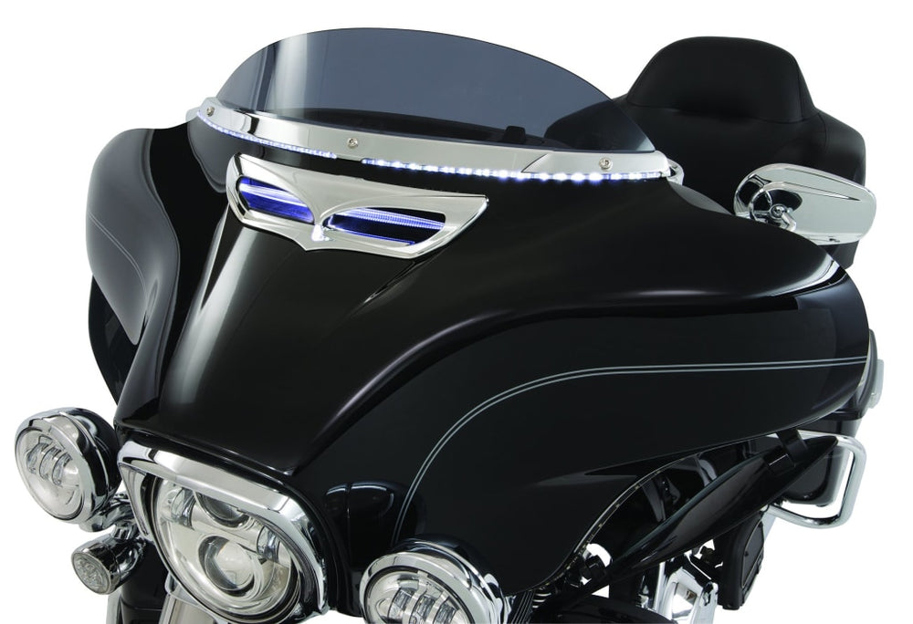 Ciro Windshield Trim With Or Without Led Lights In Chrome Black