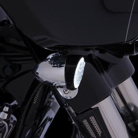 Fang White Halo Front Signal Light Inserts With Chrome Or Black Bezel Ciro